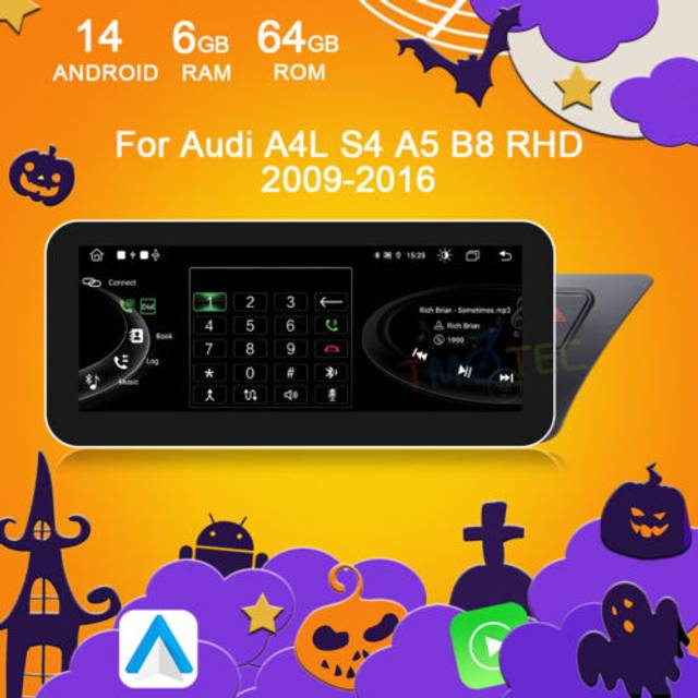 10.25 Ips Dab+android 13 Car Stereo Sat Nav Carplay Dvr For Audi A4 A5 B8 S4 S5