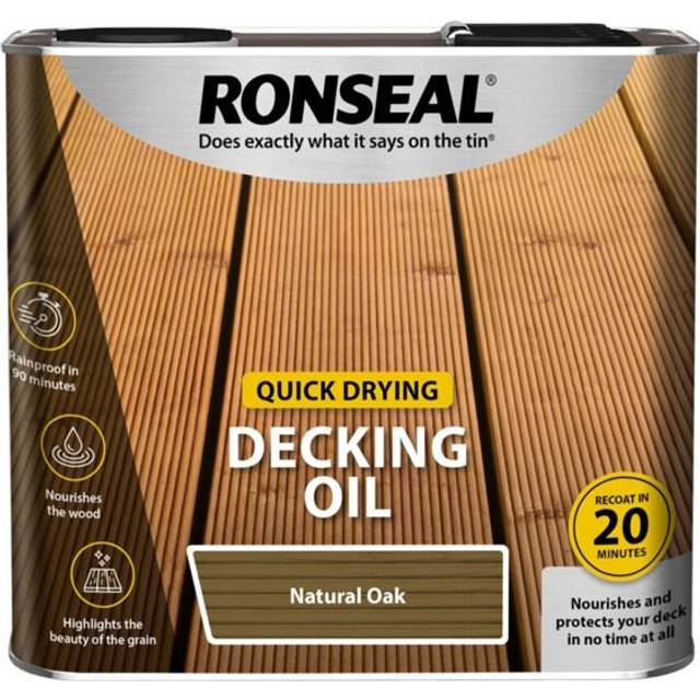 Ronseal Quick Drying Decking Oil 2.5L - Natural Oak - Brown