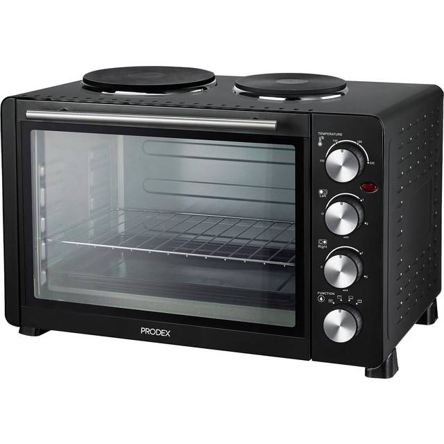 Prodex Px7145B Electric Mini Oven With Grill And Double Hotplate Hob, 45 Litre - One Size