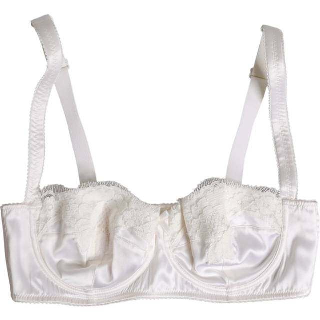 White Silk Underwired Balconette Bra Underwear - IT3 | M