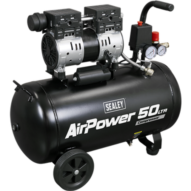 Sealey 50l Low Noise Oil Free Direct Drive Air Compressor 1hp 230v/13a Sac5000s
