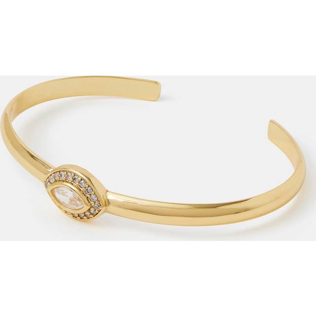 14ct Gold-plated Chunky Evil Eye Bangle - Accessorize - One Size