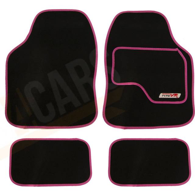 4 X Carpet Floor Mats With Pink Trim Fits Ford Focus Mondeo Fiesta Ka C-max