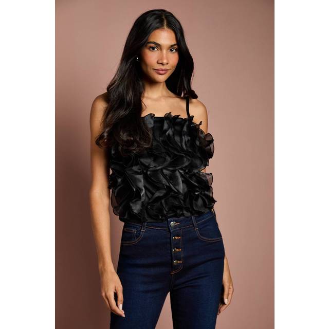 Coast Strapless Frill Cami In Black - black - 14