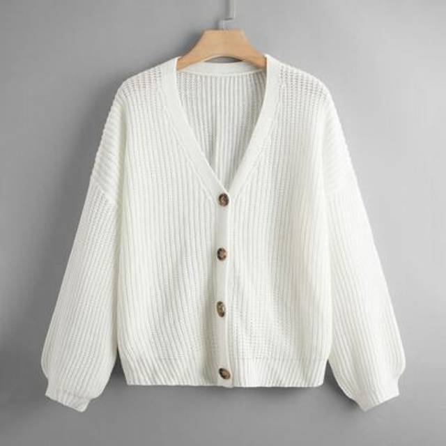Calvaya Plus Button Up Drop Shoulder Cardigan, For Winter