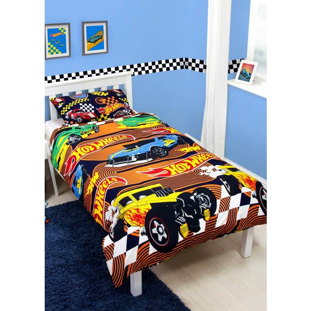 Racer Reversible Duvet Cover Set - Multi - Single - Hot Wheels