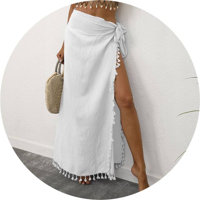 Lightweight Tassel Sarong  Beach Skirt Cover Up 104X86cm Skirts