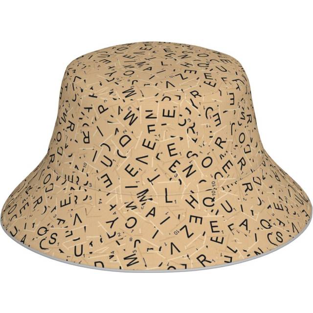 (Scrabble Tiles_7883) Bucket Hat Reversible Reflective for Men Women - UV50+ Sun Protection Double-Sided Fishing Hat with 360 Safety Strips Summer Out