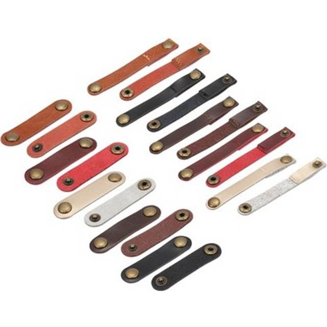 20 Pcs Leather Cable Straps 63x16mm Ties Winder Keeper For Usb Cable, Earphone