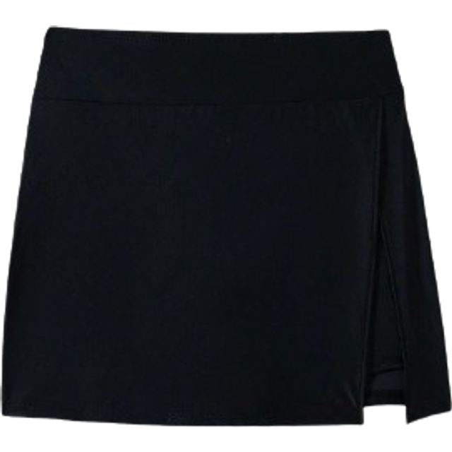 Swim Lushoire Women Solid Color Beach Boardshorts With Side Slits, Elegant Swimwear Bottoms, For Summer Vacation