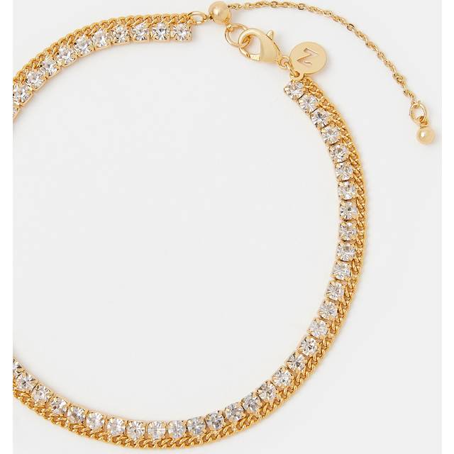 14ct Gold-plated Diamanté Chain Anklet - Accessorize - One Size