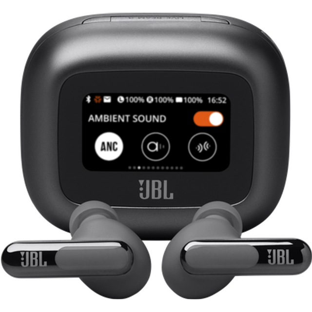 JBL Live Beam 3 Trådlösa Bluetooth-hörlurar med LED-laddningsfodral, brusreducerande hörlurar Beam3 - Silver (JBL Live Beam 3)
