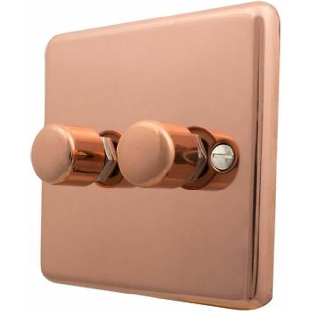 G&h Cbc522 Standard Plate Bright Copper 2 Gang 2 Way Led Dimmer