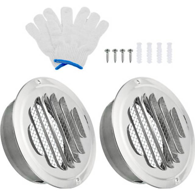 4.5 Round Soffit Air Vents 2set Stainless Steel Louver Grille Cover Mesh Outlet