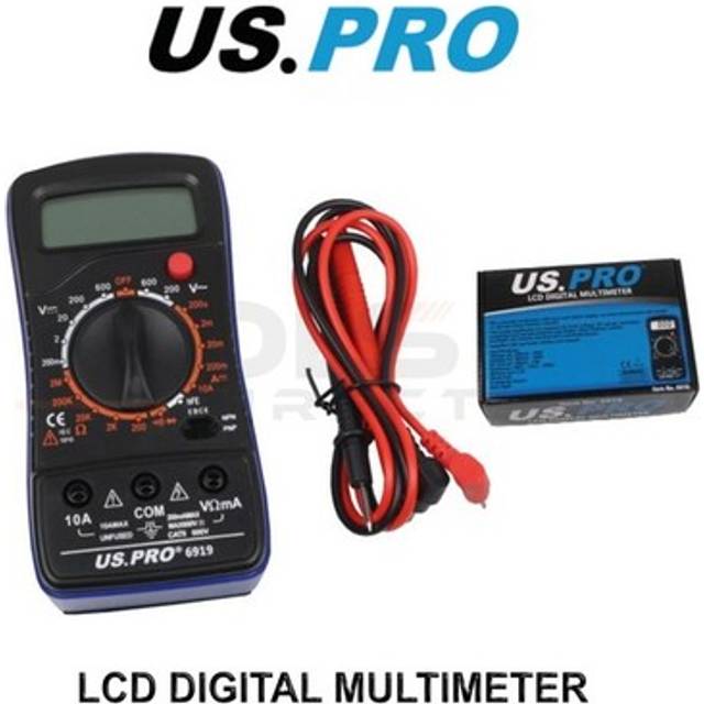 Us pro tools slim lcd digital multimeter ac/dc voltage current tester 6919