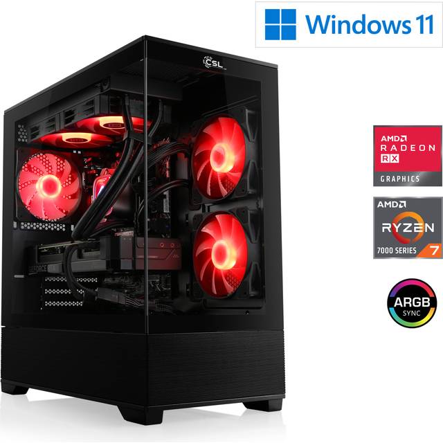CSL Computer Gamer-PC M12210H AMD Ryzen 7 7800X3D 5 GHz 32 GB RAM 2000 GB SSD AMD Radeon™ RX 9070 XT 16 GB GDDR6 94879