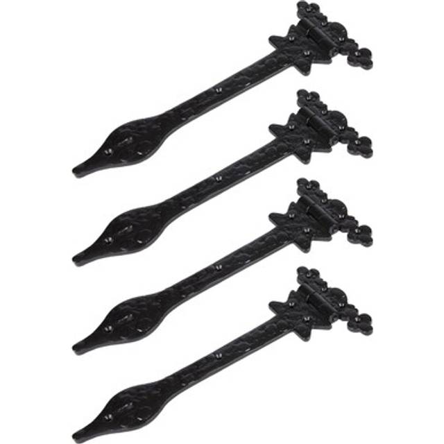 4x Ornate T-hinge Cast Iron Antique Interior Exterior Hinges W310mm Black