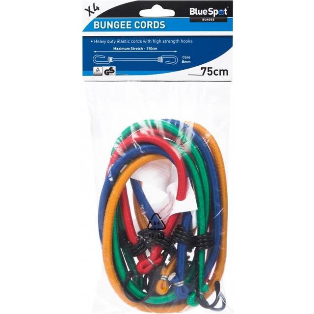 Blue Spot Tools - BlueSpot 4pc Elastic Stretch Bungee Cords Hooks Cables Tie Down Straps Rope
