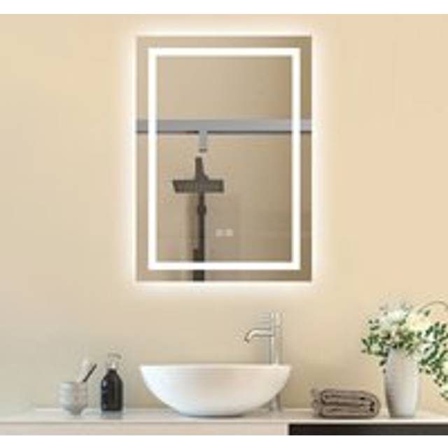 Sky Bathroom - sky 70x50cm Bluetooth Rectangle led Bathroom Mirror,Illuminated Bathroom led Mirror with Speaker,Anti-fog,Wall Mounted,3 Lighting