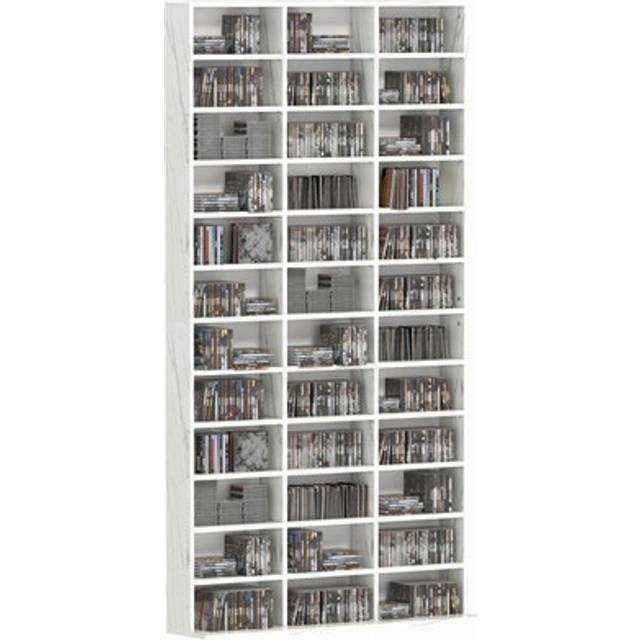 Homcom Dvd Cd Media Storage Rack, Video Display Unit, Marble Effect