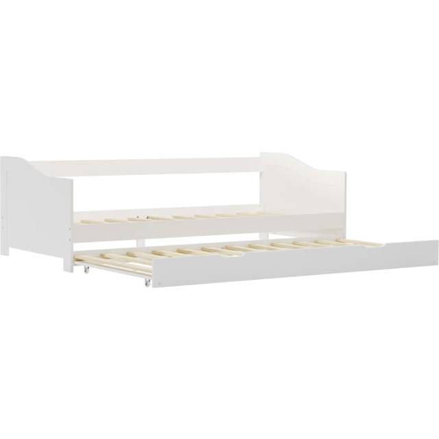 vidaXL Pull-out Sofa Bed Frame without Mattress White Pinewood 90x200 cm