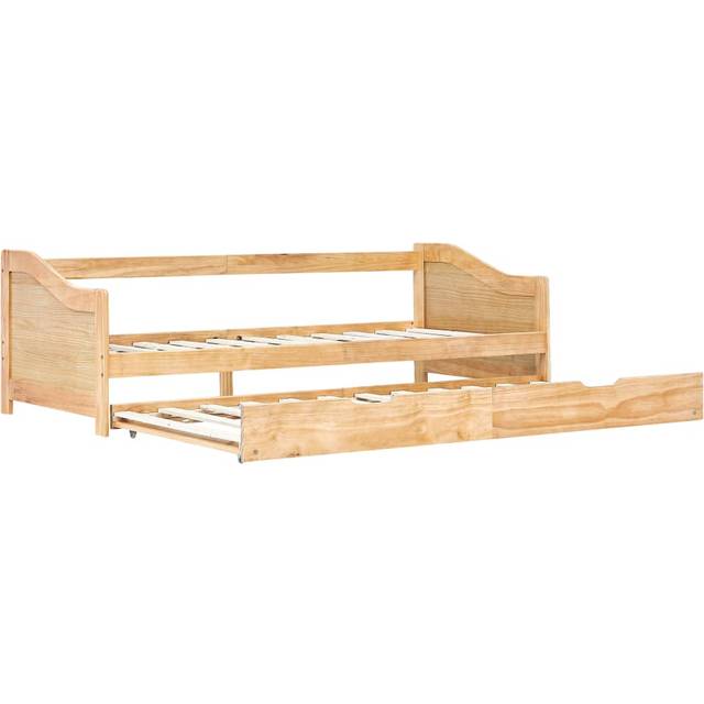 vidaXL Pinewood Pull-out Sofa Bed Frame 90x200cm Day Bed Guest Sleepover Bed