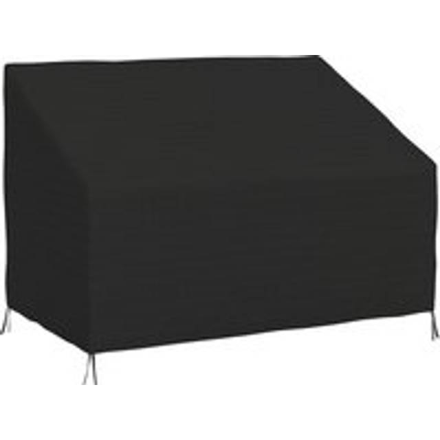 Outsunny 600d Oxford Cloth Furniture Cover, 2 Seater Sofa Protector For Garden Patio, Outdoor, Waterproof, Black, 140l X 84w X 56/94h Cm
