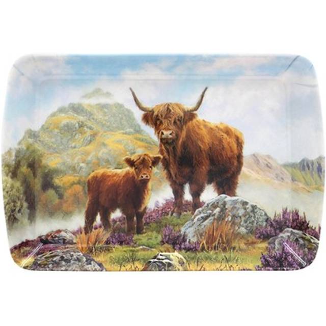 Small Serving Tray Highland Cow Tableware Melamine Food Snacks Server Gift Idea