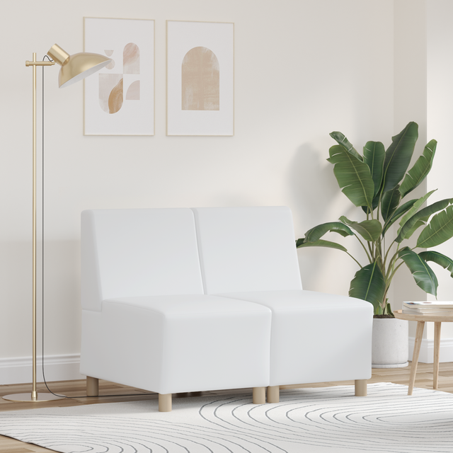 vidaXL Modular Sofa Unit Armless 2 pcs White 55 x 74 x 82 cm
