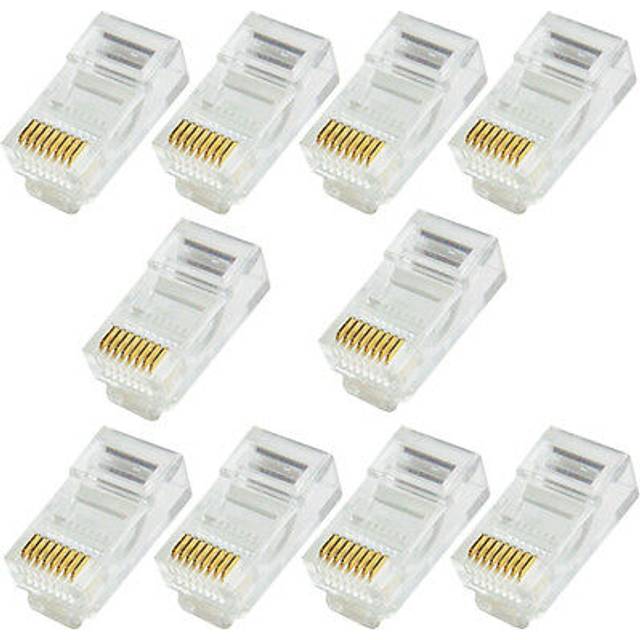 10x rj45 cat5e cable crimp connectors jack plugs 8p8c network ethernet data end