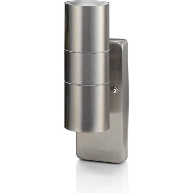 Auraglow Dusk Till Dawn Sensor Stainless Steel Up & Down Outdoor Wall Security Light (Cool White, One Pack)