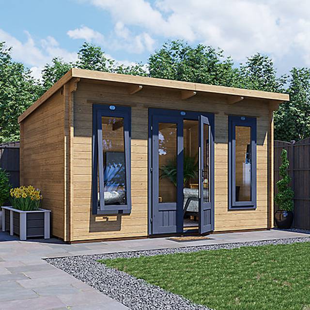 Dunster House Ltd. - Dunster House Log Cabin Terminator 4m x 3m Summer House Garden Office 45mm Walls Double Glazed and Roof Felt