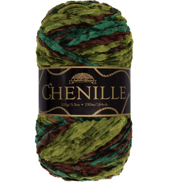 JubileeYarn Chenille Yarn - Worsted Polyester - 100g/Skein - Camelot - Variegated Multicolor Velvet - Crochet and Knitting Yarn - 1 Skein
