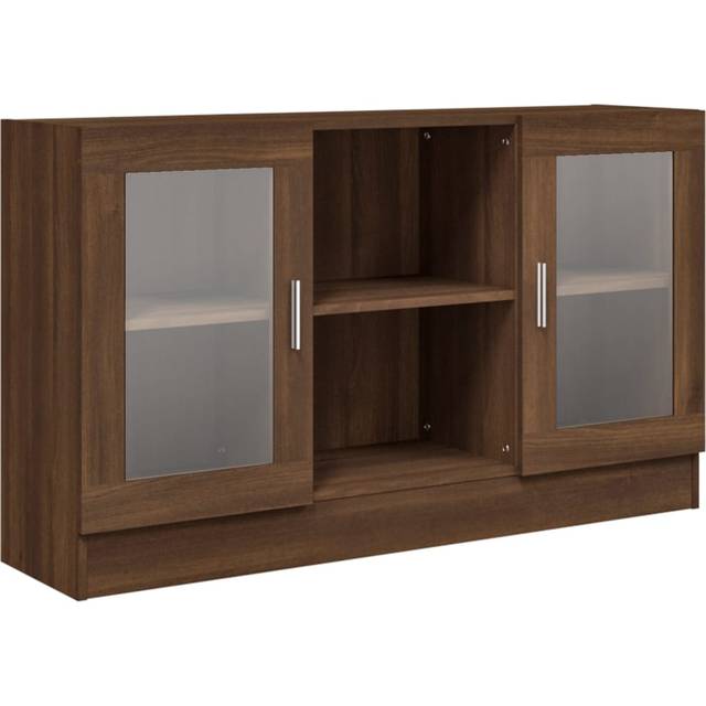 vidaXL Vitrine Cabinet Brown Oak 120x30.5x70 cm Engineered Wood