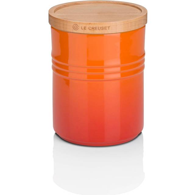 Le Creuset Stoneware Medium Storage Jar with Wooden Lid - Volcanic (540ml)
