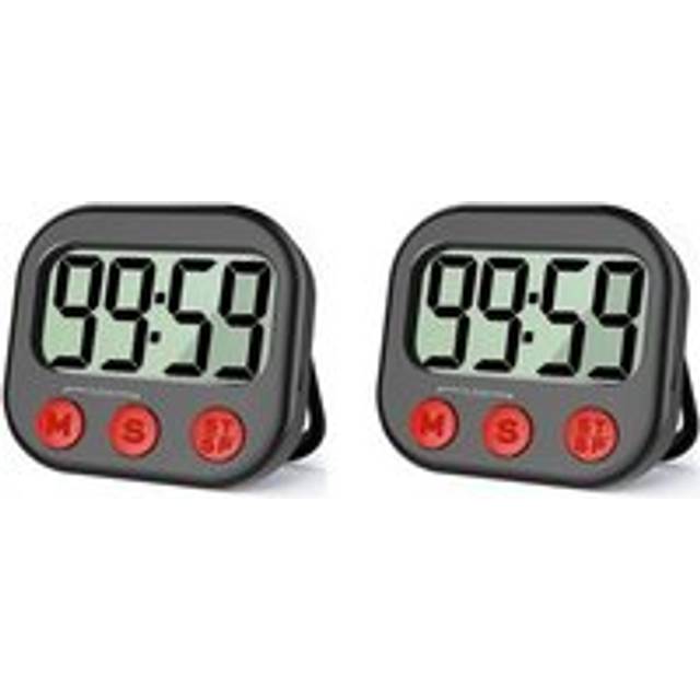 2X Kitchen Timer, Digital Visual, Magnetic Clock, Stopwatch, Countdown, Large lcd Display for