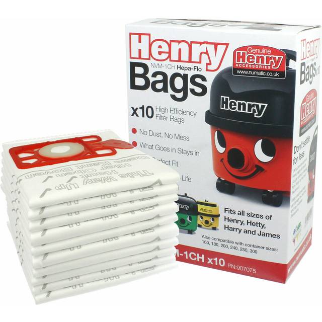 Genuine henry hoover bags x 10 hetty vacuum cleaner hepa numatic hepaflo (n2000)