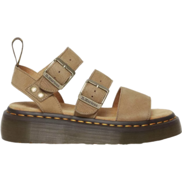 Dr. Martens Womens Savanh Tan Gryphon Quad Strap-embellished Platform Leather Sandals Eur 36 / 3 Uk Women - SAVANNAH TAN
