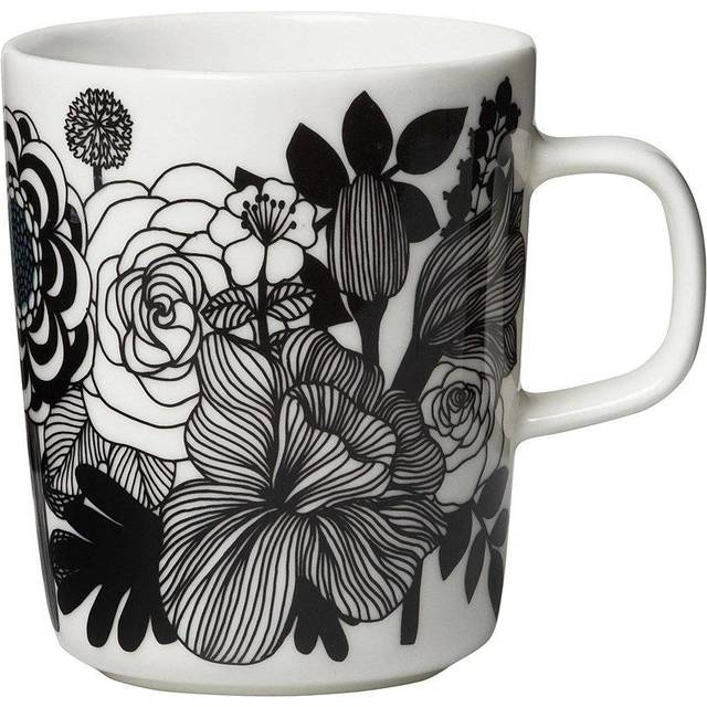 Marimekko Siirtolapuutarha mugg 2,5 dl svart-vit (Finland 100 år) - Svart
