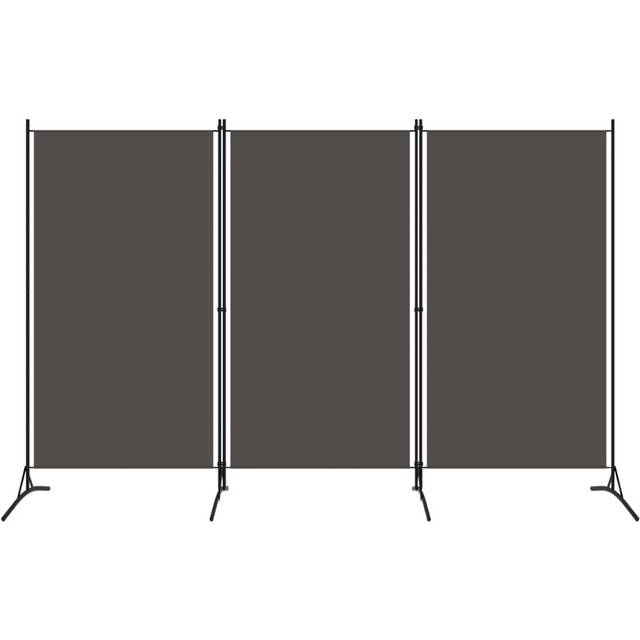 Vidaxl 3-panel Room Divider Anthracite 260X180 Cm, Grey