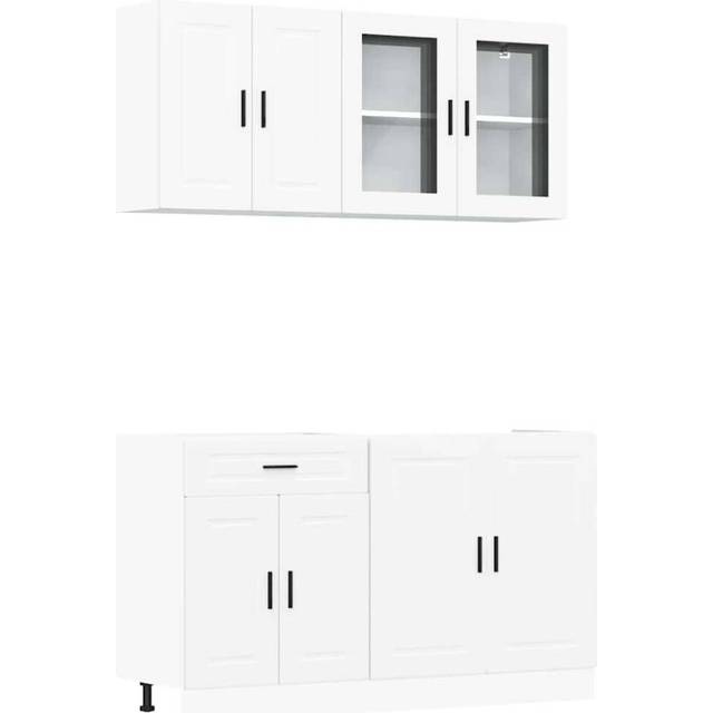 vidaXL 4 Piece Kitchen Cabinet Set Porto White Engineered Wood