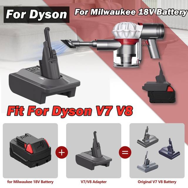 For milwaukee 18v battery converter for dyson v7 v8 vacuum cleane hoover adapter
