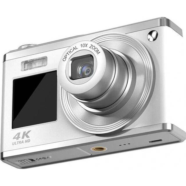 (White) 4K Optical Zoom CCD Digital Camera 64 Million Pixels Dual IPS High-definition Screens Photography Camera