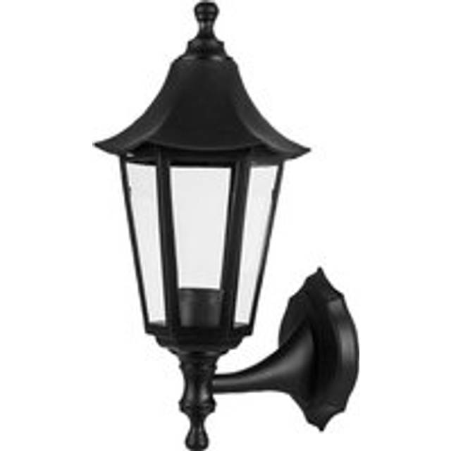 Ex-Pro Outdoor Wall Mounted Light Lantern, LED E27 11W, IP44 Rated, Traditional Exterior Security Lamp with 6 Clear Glass Panels -...