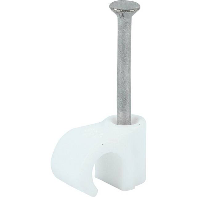 Timco Round Cable Clips White - To fit 6.0mm (100 Pack)
