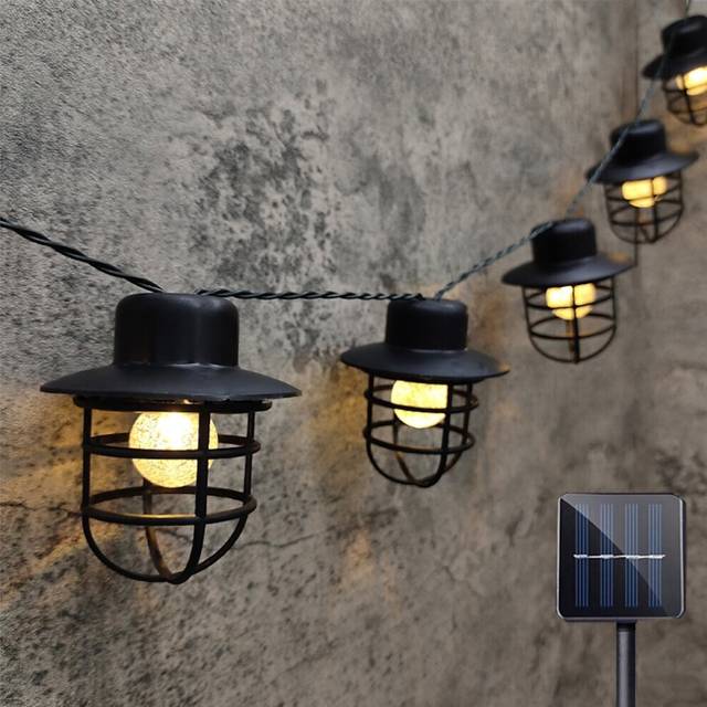 Solar Outdoor String Light Retro Bubble Ball House Shaped Waterproof String Lights 3M 10LEDs Fairy Lights Outdoor Party Holiday Garden Decoration