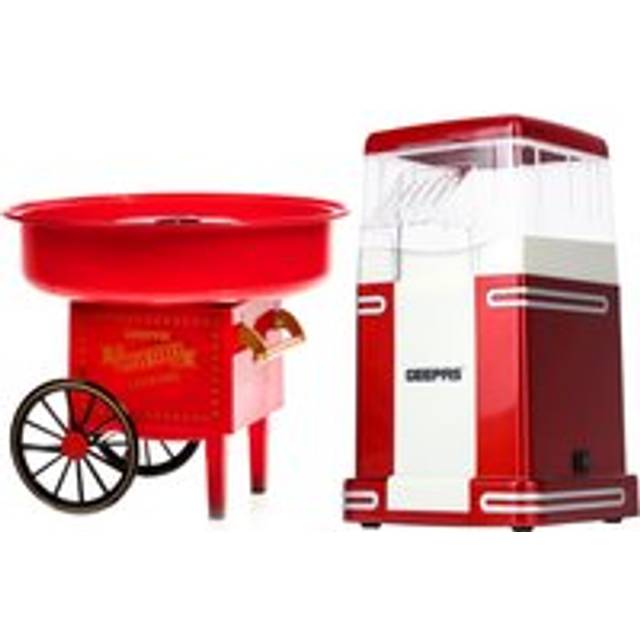 Electric Popcorn Maker Machine & Cotton Candy Maker Set - Red - One Size
