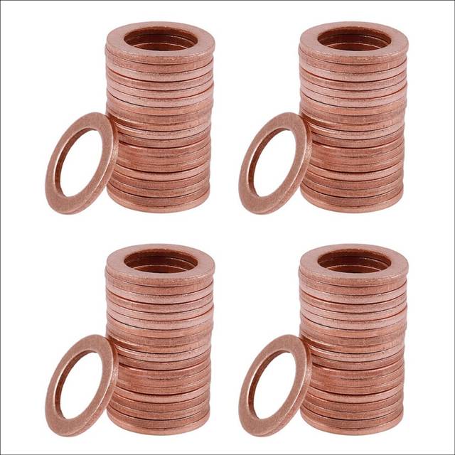 80Pcs 12mm x 18mm x 1.5mm Copper Flat Washer Ring Sealing Fitting