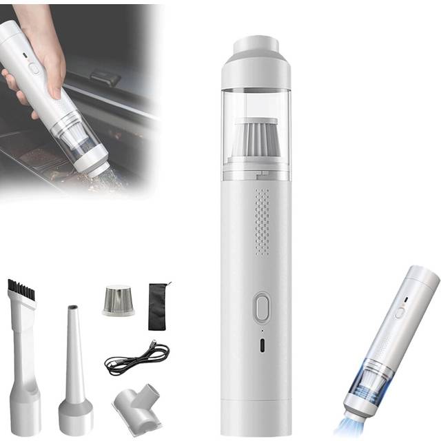 (White) Cordless Car Vacuum High Power,9000pa High Power Car Vacuum Cleaner,Multifunctional Handheld Vacuums Cleaner,4 In 1 Portable Vacuum,30 Mins Ru