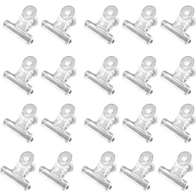 100PCS Plastic Bulldog Clips, Utility Paper Clips, Hinge Clips for Home, Office Use Clear